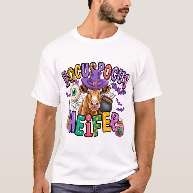 Camiseta Hocus Pocus Heifer Halloween Cow (Anverso)