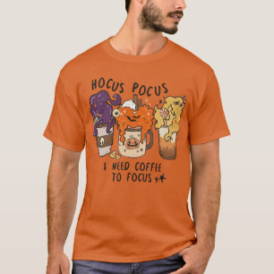 Camiseta Hocus Pocus I Need Coffee to Focus Halloween Teach