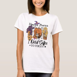 Camiseta Hocus Pocus Necesito Café Para Enfocar Halloween