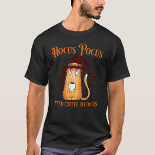 Camiseta Hocus Pocus Necesito café para enfocar Halloween d