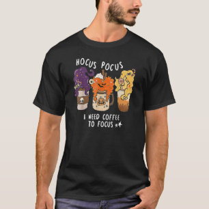 Camiseta Hocus Pocus Necesito Café Para Enfocar Halloween E