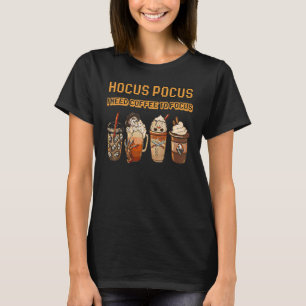 Camiseta Hocus Pocus Necesito Café Para Enfocar La Diversió