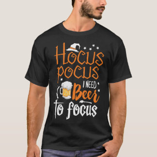 Camiseta Hocus Pocus Necesito Cerveza Para Enfocar Hallowee