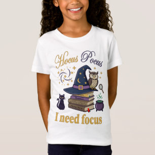 Camiseta Hocus Pocus Necesito Enfoque Diseño Mágico y Lindo