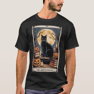 Camiseta Hocus Pocus Tarot Halloween Cat Pumpkin Mystic