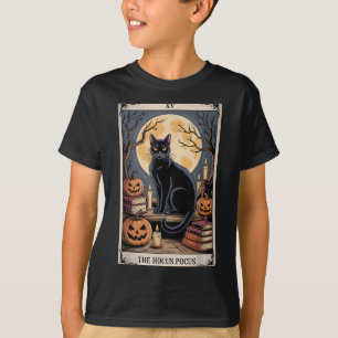 Camiseta Hocus Pocus Tarot Halloween Cat Pumpkin Mystic