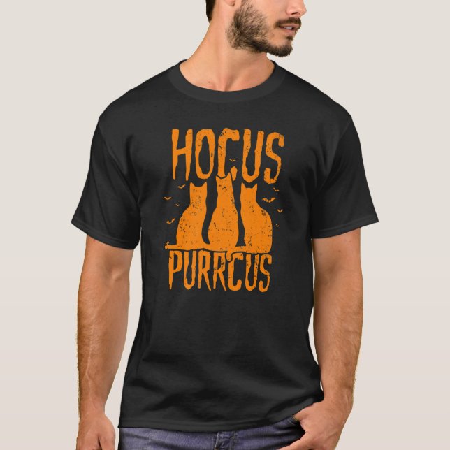 Camiseta Hocus Purrcus Halloween Witch Cats Parody 1 (Anverso)