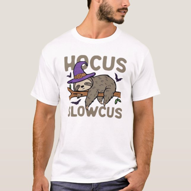 Camiseta Hocus Slowcus divertido sloth de Halloween camiset (Anverso)