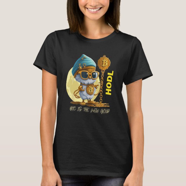 Camiseta HODL Bitcoin BTC Genie Moon (Anverso)