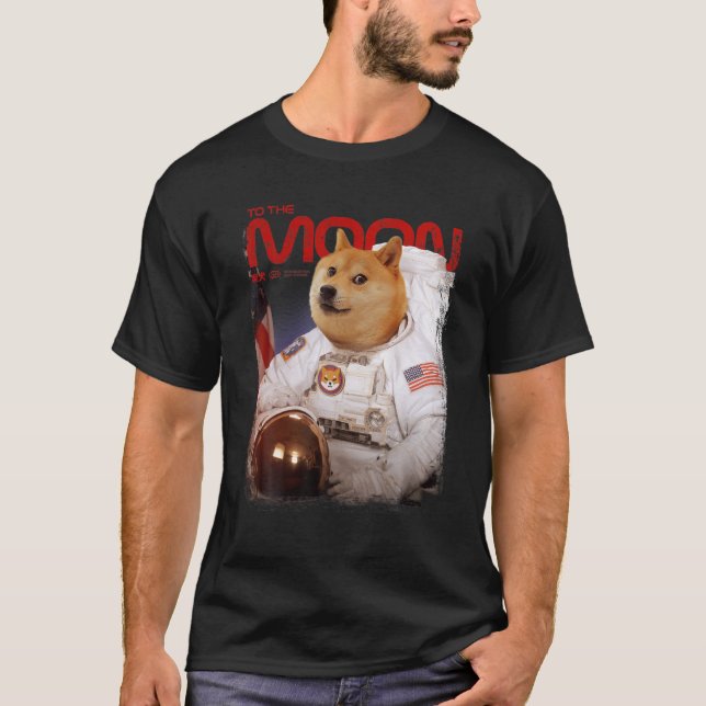 Camiseta HODL SHIB Al Astronauta De La Luna Shiba Inu Token (Anverso)