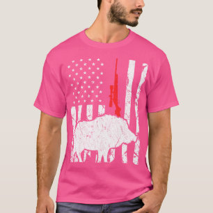 Camiseta Hog Hundiendo Bandera Estadounidense Rifle Patriót