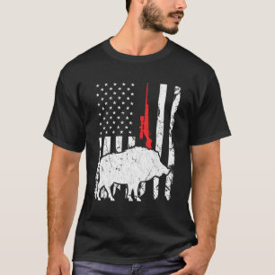 Camiseta Hog Hundiendo Bandera Estadounidense Rifle Patriót