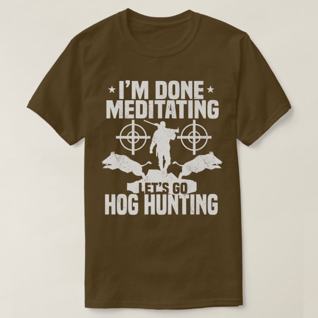 Camiseta Hog Hunting Huntsman Pig Boar Hunter Premium  (Diseño del anverso)