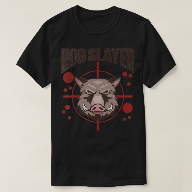 Camiseta Hog Slayer Hunter Wild Boar Head Hunt Season Heli (Diseño del anverso)