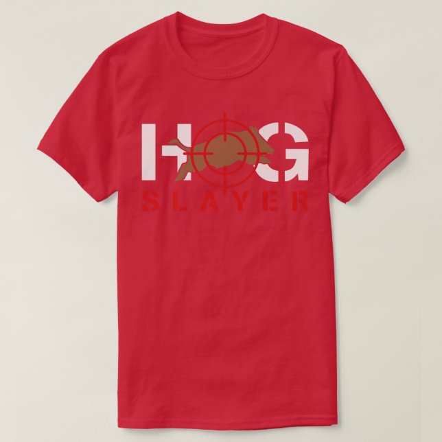 Camiseta Hog Slayer Hunting Wild Boar Pig Hunter Premium  (Diseño del anverso)