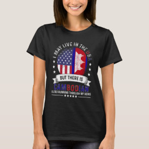 Camiseta Hogar camboyano americano en la bandera estadounid