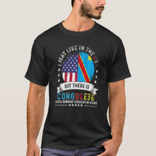 Camiseta Hogar Congoleño Americano en la Bandera del Congo 