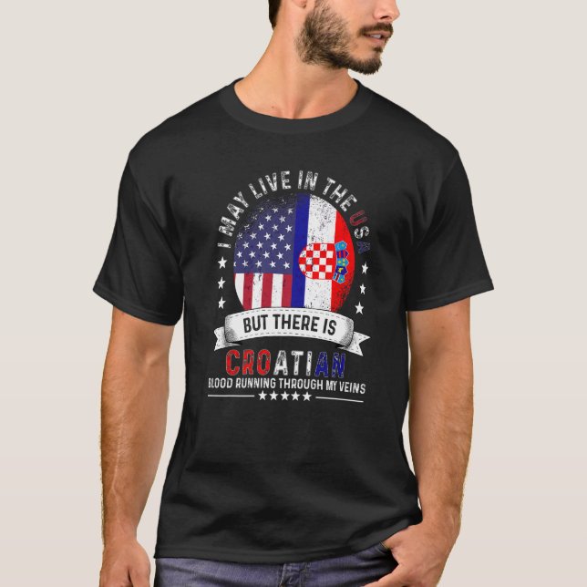 Camiseta Hogar croata estadounidense en EE. UU. patriota es (Anverso)