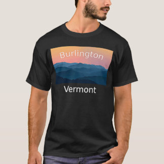 Camiseta Hogar de Burlington Vermont Mountain Sunset