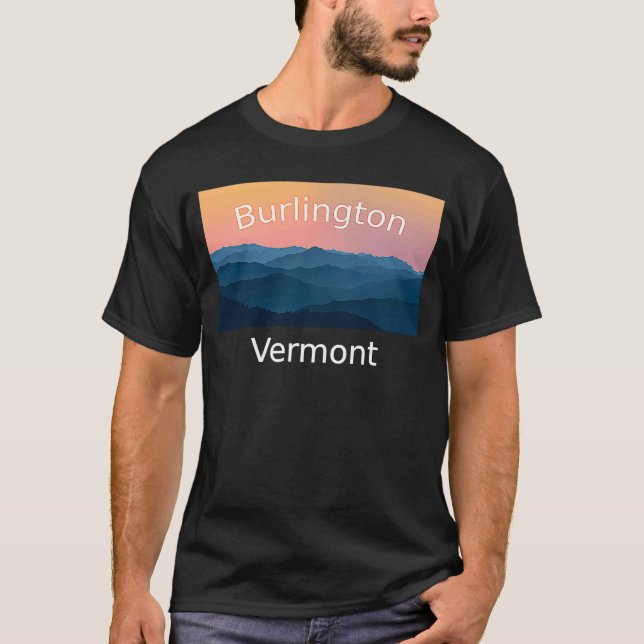 Camiseta Hogar de Burlington Vermont Mountain Sunset (Anverso)