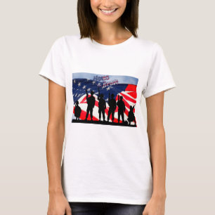 Camiseta Hogar de EE.UU. de la valiente bandera del soldado