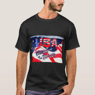 Camiseta Hogar de Estados Unidos de la bandera valiente