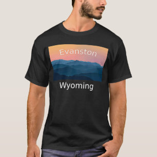 Camiseta Hogar de Evanston Wyoming Mountain Sunset