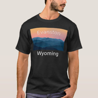 Camiseta Hogar de Evanston Wyoming Mountain Sunset