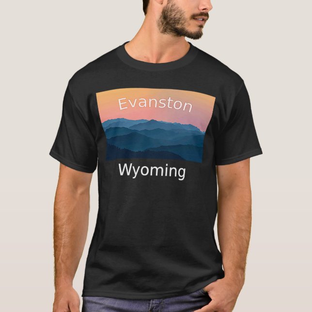 Camiseta Hogar de Evanston Wyoming Mountain Sunset (Anverso)