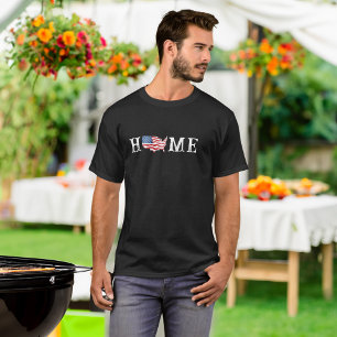 Camiseta Hogar de hombres USA Mapa de bandera estadounidens