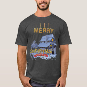 Camiseta Hogar de invierno con nieve Feliz Navidad
