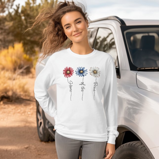 Camiseta Hogar de la florística patriótica valiente (Subido por el creador)