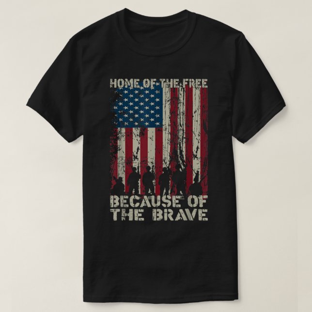 Camiseta Hogar De Los Libres Debido A La Valiente Angustia (Diseño del anverso)