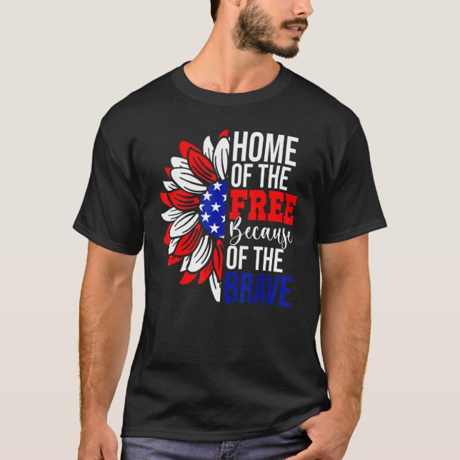 Camiseta Hogar De Los Libres Por El Valiente Norteamericano (Anverso)