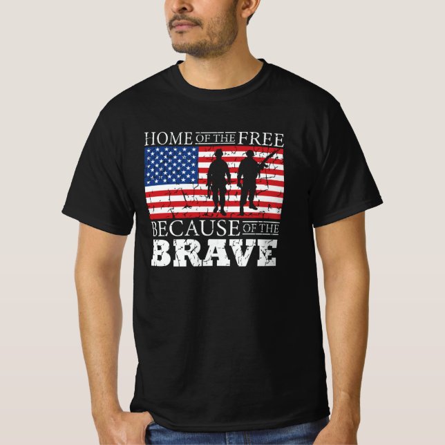 Camiseta Hogar De Los Libres Por La Valiente Bandera De Est (Anverso)