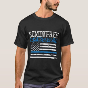Camiseta Hogar de los libres por la valiente bandera de los