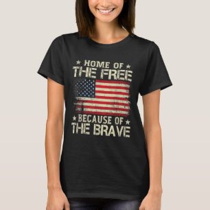 Camiseta Hogar De Los Libres Por La Valiente Bandera Estado