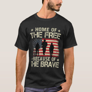 Camiseta Hogar De Los Libres Por La Valiente Bandera Estado