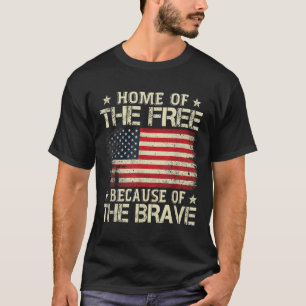 Camiseta Hogar De Los Libres Por La Valiente Bandera Estado
