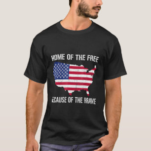 Camiseta Hogar De Los Libres Por La Valiente Fl Patriótica