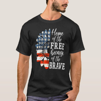 Camiseta Hogar De Los Libres Por La Valiente Fl Patriótica