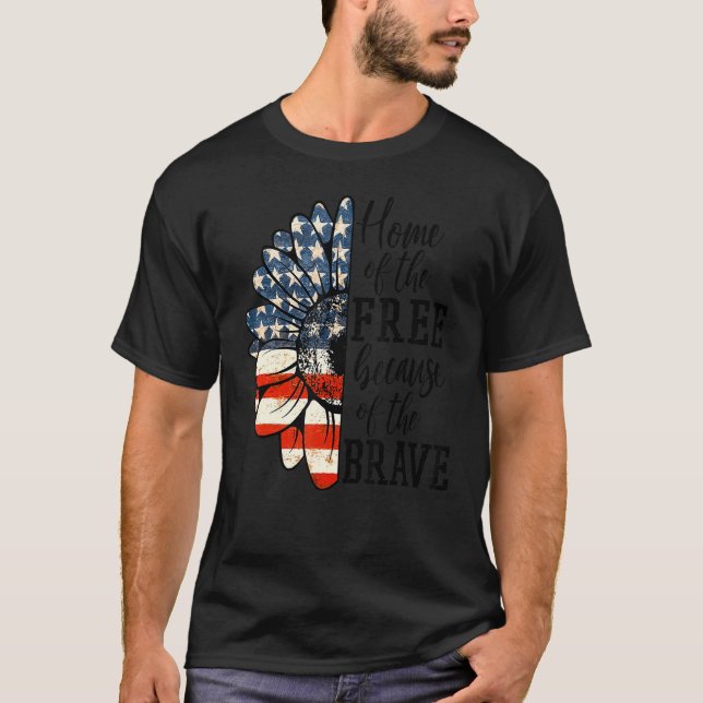 Camiseta Hogar De Los Libres Por La Valiente Fl Patriótica (Anverso)
