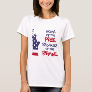 Camiseta Hogar de los libres por la valiente señal