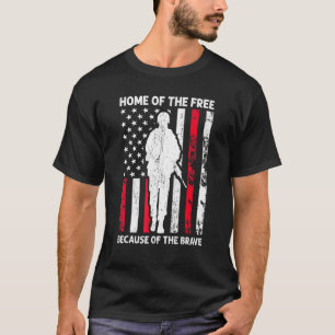 Camiseta Hogar De Los Libres Por La Valiente Veta Estadouni