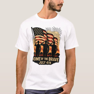 Camiseta Hogar de los valientes militares patrióticos 4 de