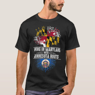 Camiseta Hogar De Maryland Minnesota Raíces Árbol Estatal F