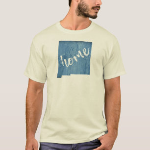 Camiseta Hogar de Nueva México con textura de madera