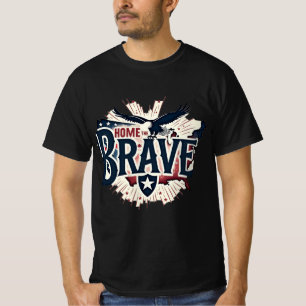 Camiseta Hogar de valientes - Águila calva patriótica y Mam