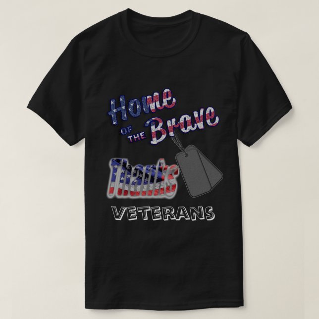 Camiseta Hogar de valientes - Gracias veteranos (Diseño del anverso)