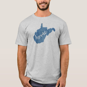 Camiseta Hogar de West Virginia Grano de Madera